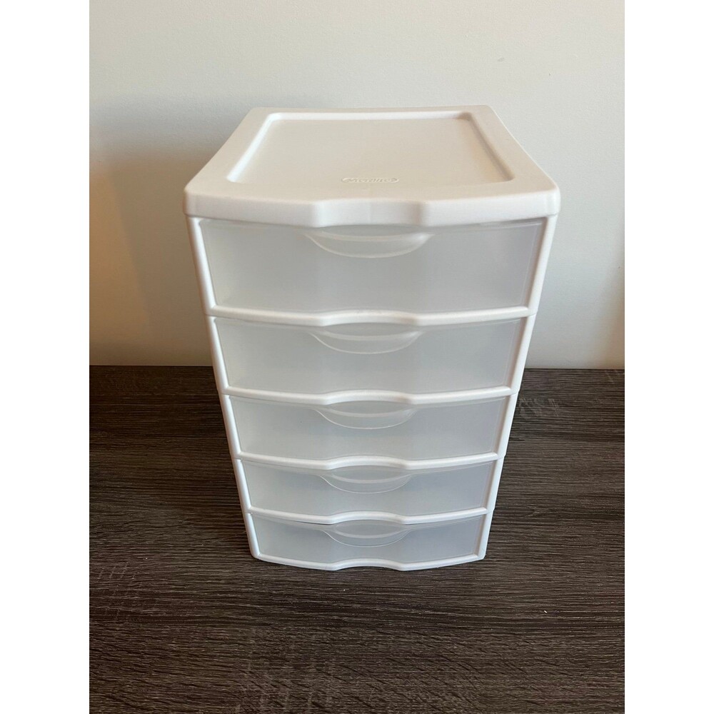 Sterilite Clearview 5 Drawer Storage Unit White